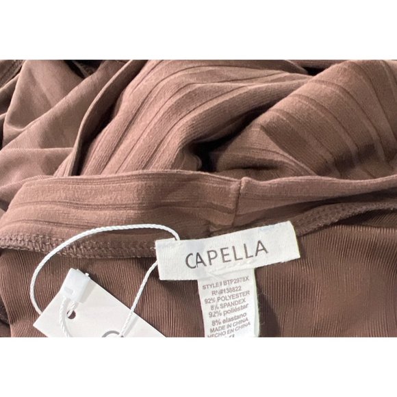 Capella Ribbed 2 Piece Cardigan and Leggings Set Womens 1XL Brown Polyester NEW - Picture 6 of 6
